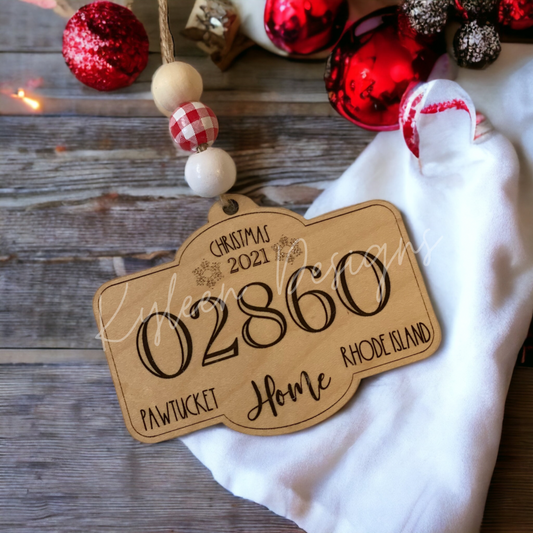 Your Zip Code Personalized Ornament