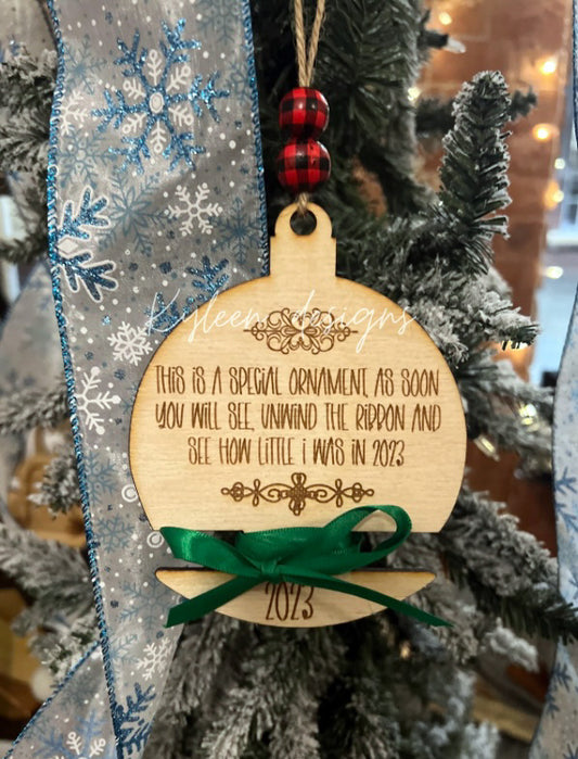 Baby’s First Christmas Growth Ribbon Ornament