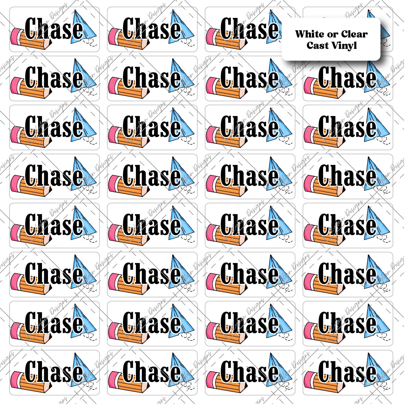 Name Stickers- 32 per sheet 2"x1"- Blue