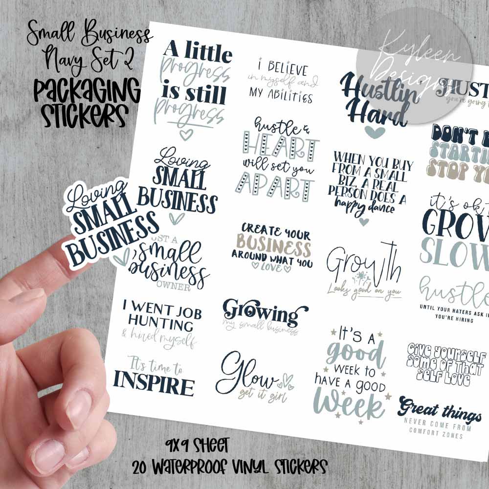 Navy set 2 Small Business Packaging Stickers