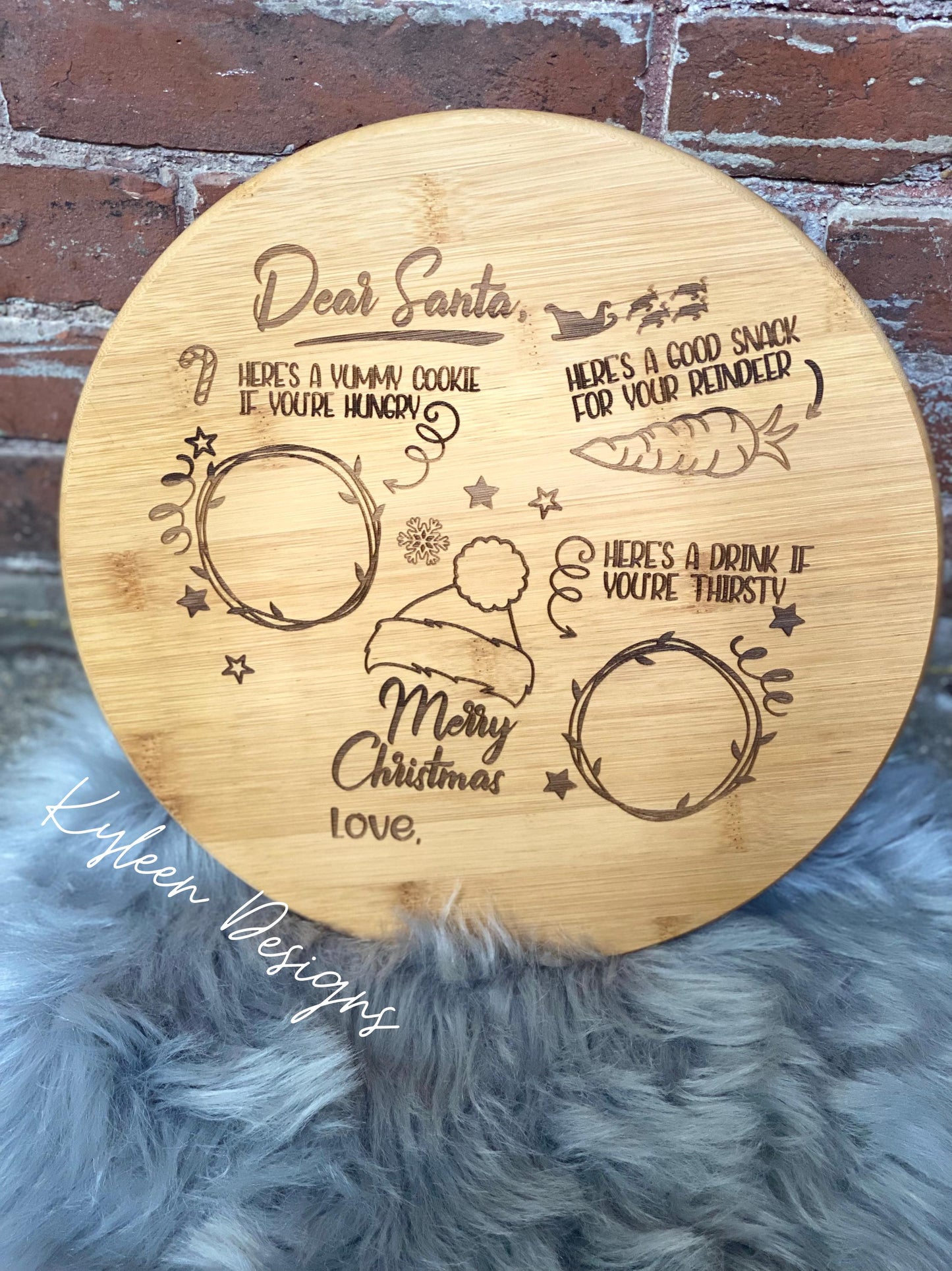 Round Personalized Santa Tray