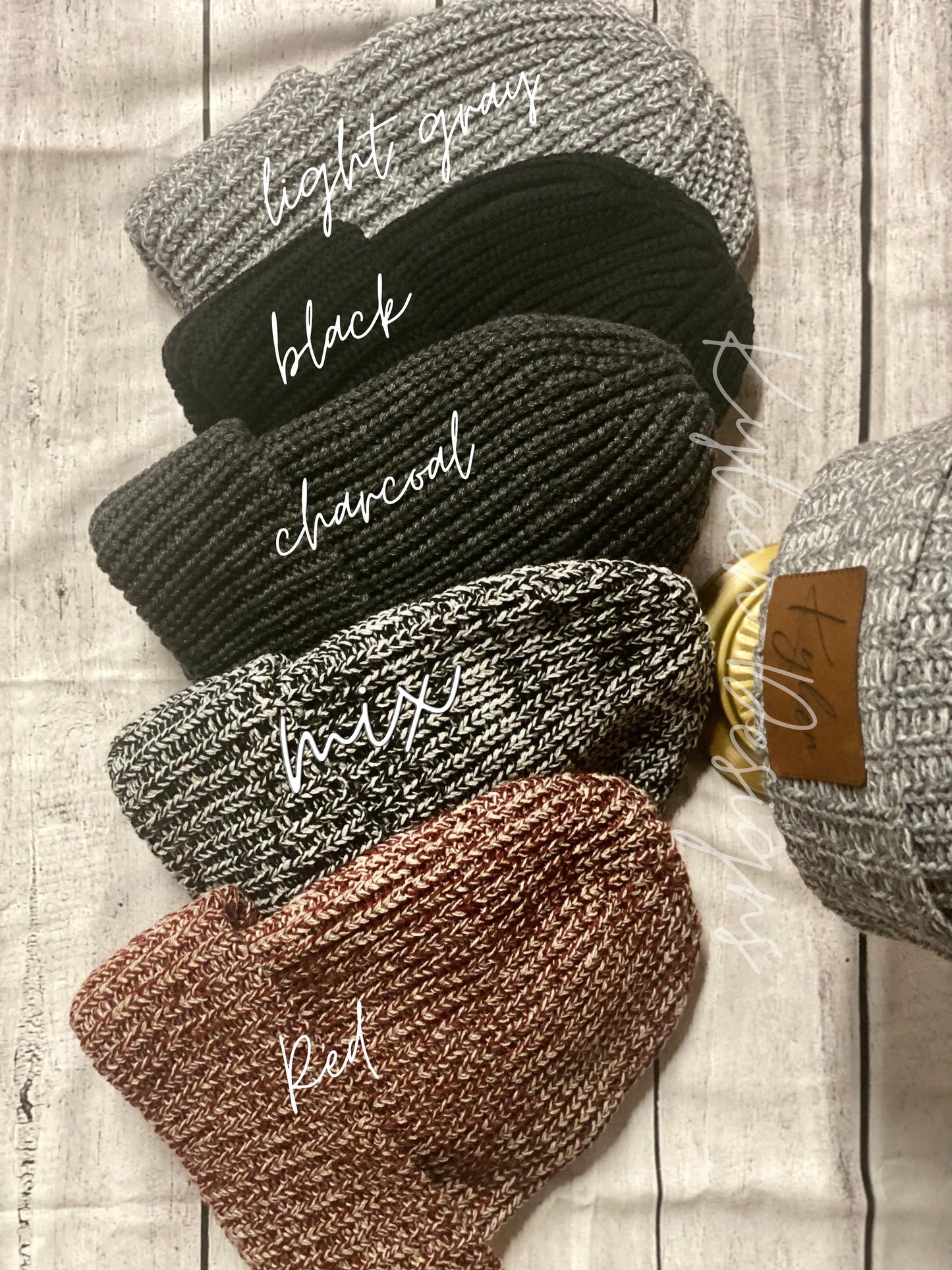 Lions Beanie Hat with Custom Leather Patch