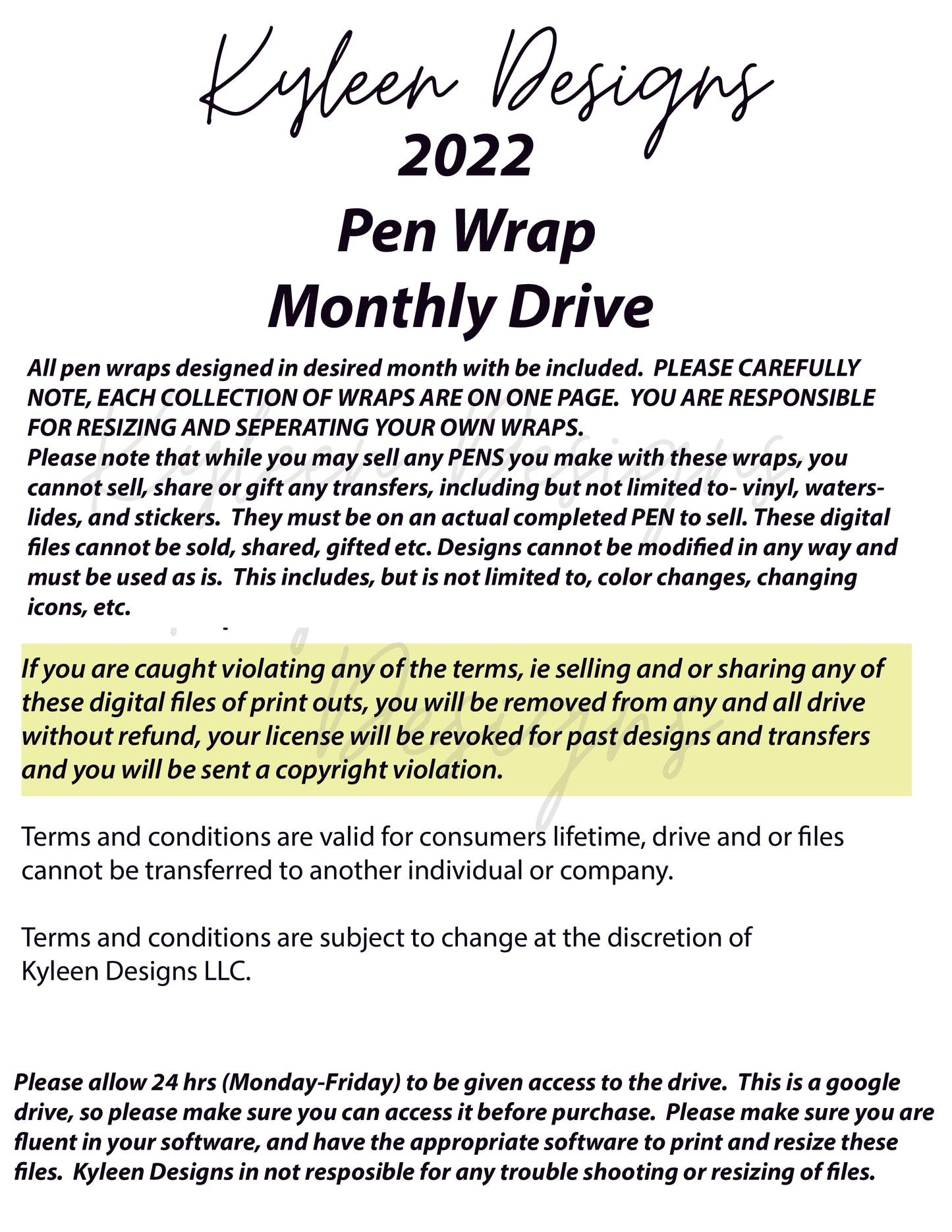 2022 MONTHLY PEN WRAP DRIVE- January & February