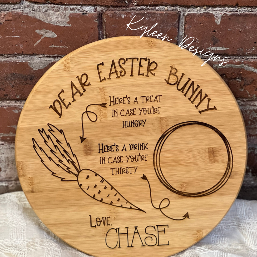 Round Easter Bunny Santa Tray