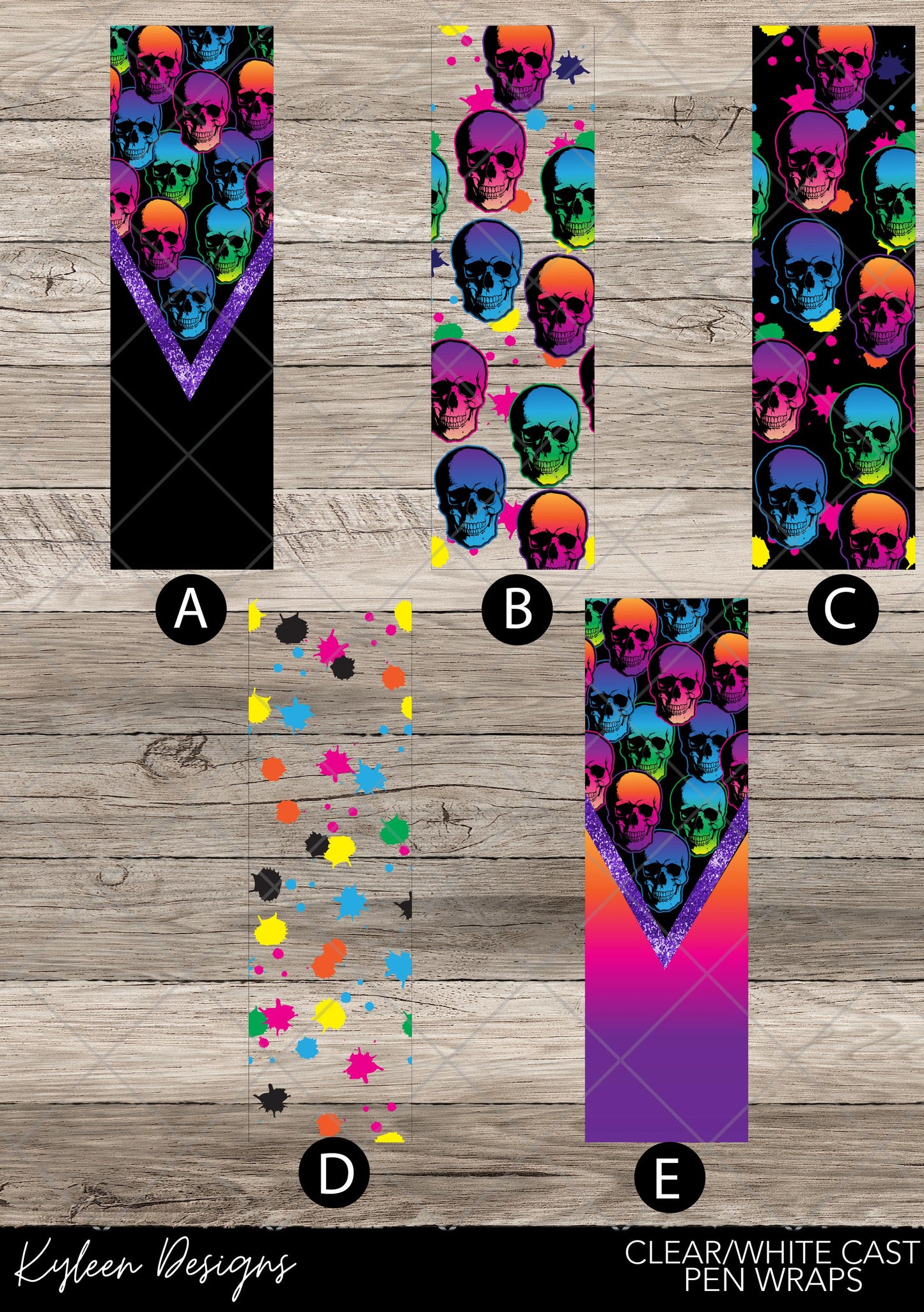 DreamCast™ Clear or White Cast Vinyl-OMBRE SKULL