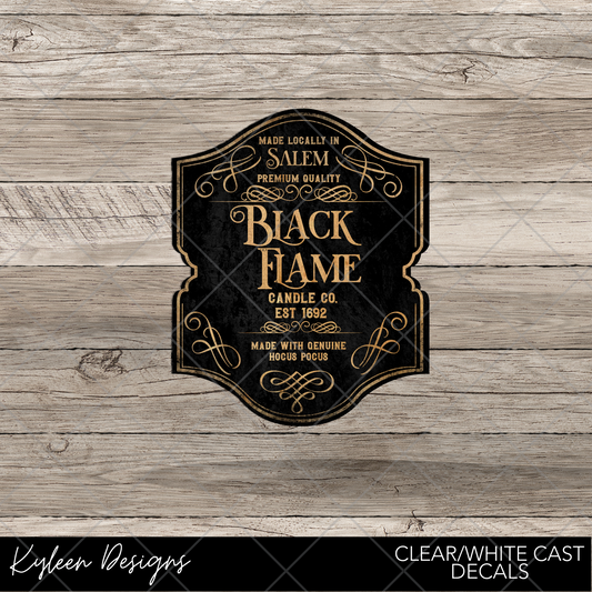 DreamCast™ White Cast Vinyl- Black Flame Candle Black