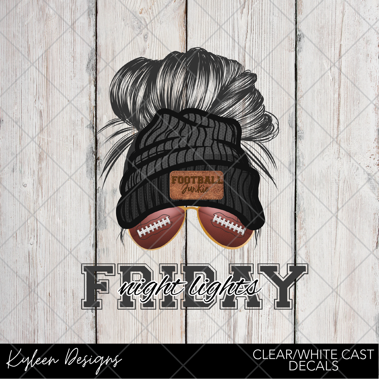 DreamCast™ Clear or White Cast Vinyl-Friday Night lights messy bun