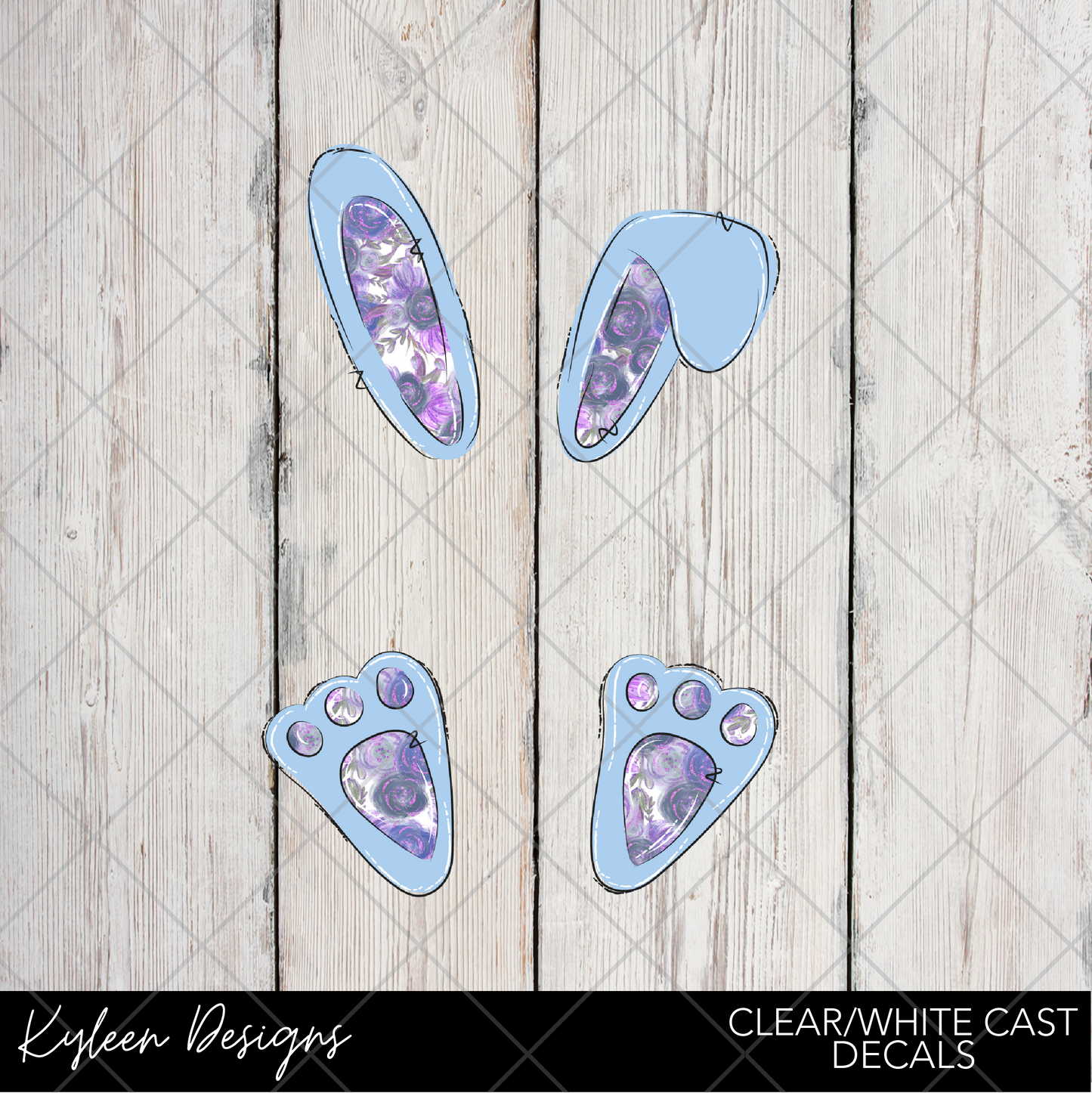 DreamCast™ Clear or White Cast Vinyl-Blue bunny ears