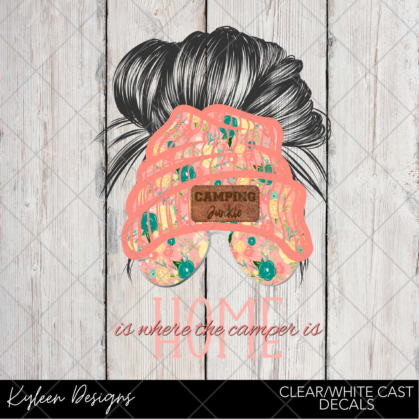 DreamCast™ Clear or White Cast Vinyl-Camping Mom bun