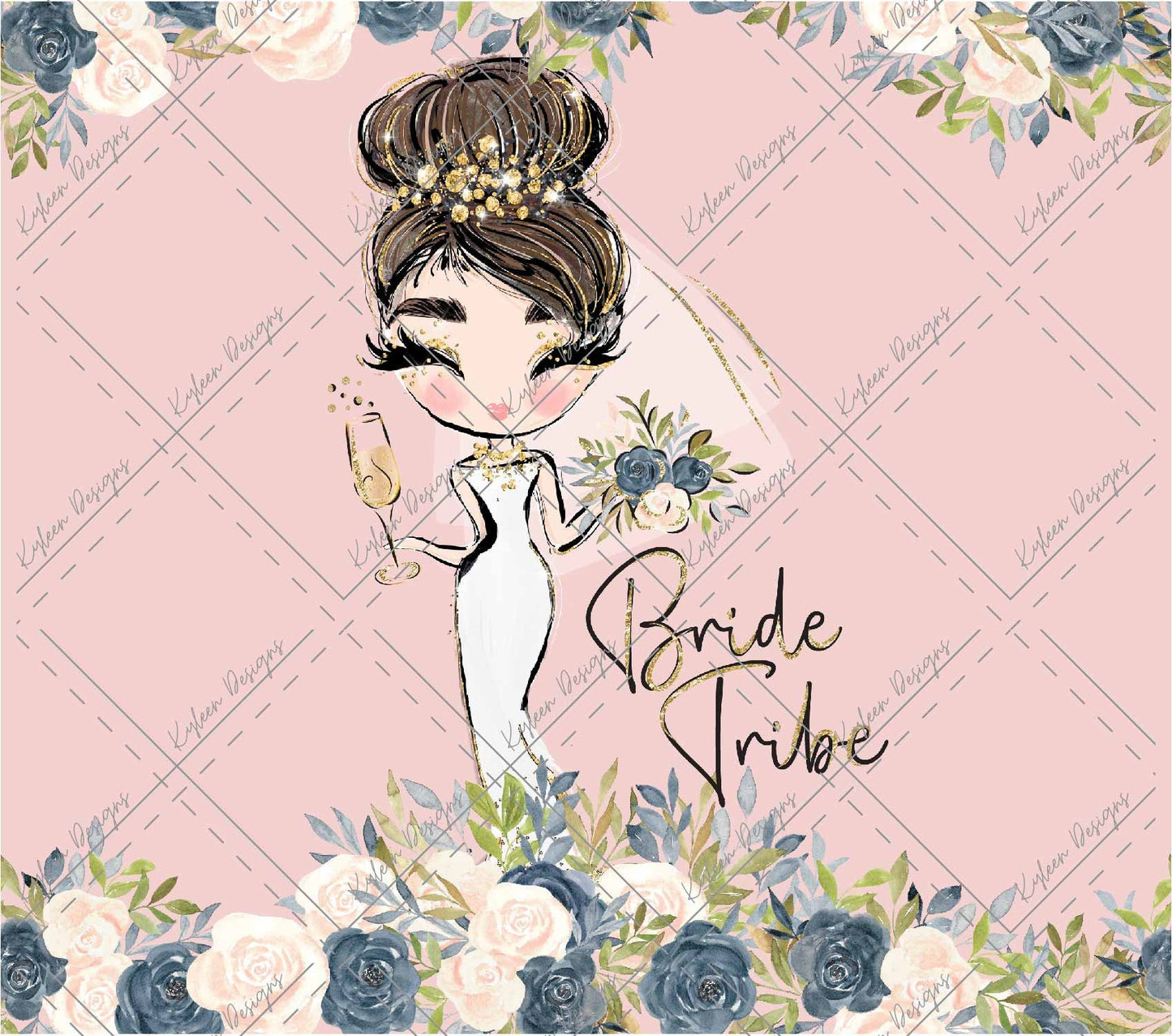 Cast Vinyl Tumbler Wrap- White Vinyl- Bride Tribe