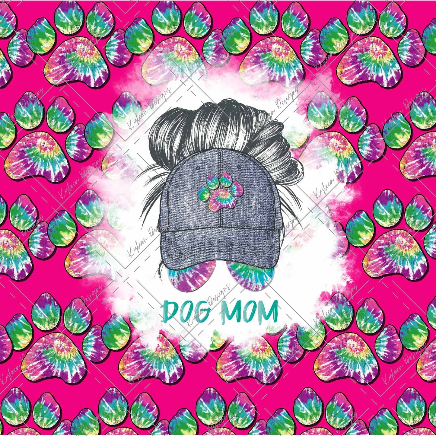 Cast Vinyl Tumbler Wrap- White Vinyl- Dog Mom