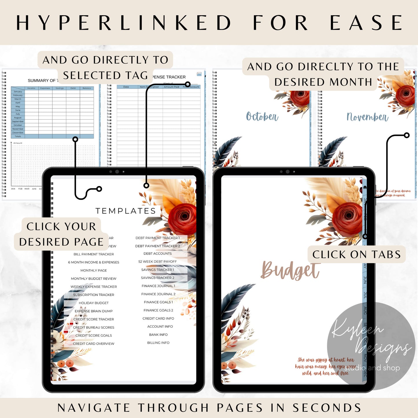 Boho Budget Planner, PDF download, edit in goodnotes, over 60 pages!  This is a DIGITAL ITEM!   Super Easy!  Exclusive Design