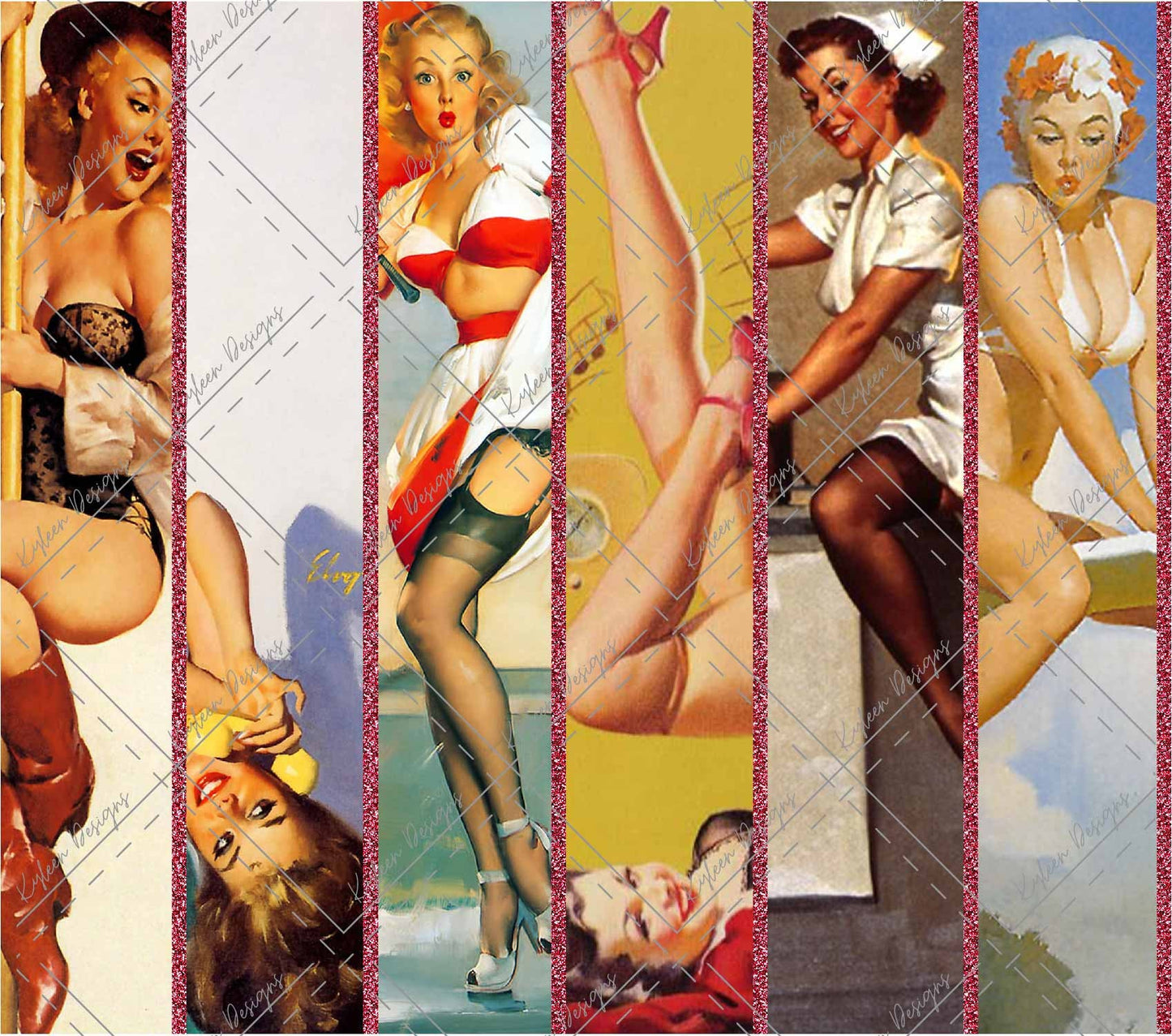 Cast Vinyl Tumbler Wrap- White Vinyl- Pinups