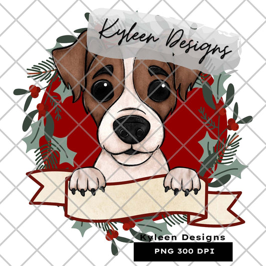 Jack Russell dog Christmas Dog for sublimation, waterslide, DTF, DTG, screen print etc High res PNG digital file 300dpi