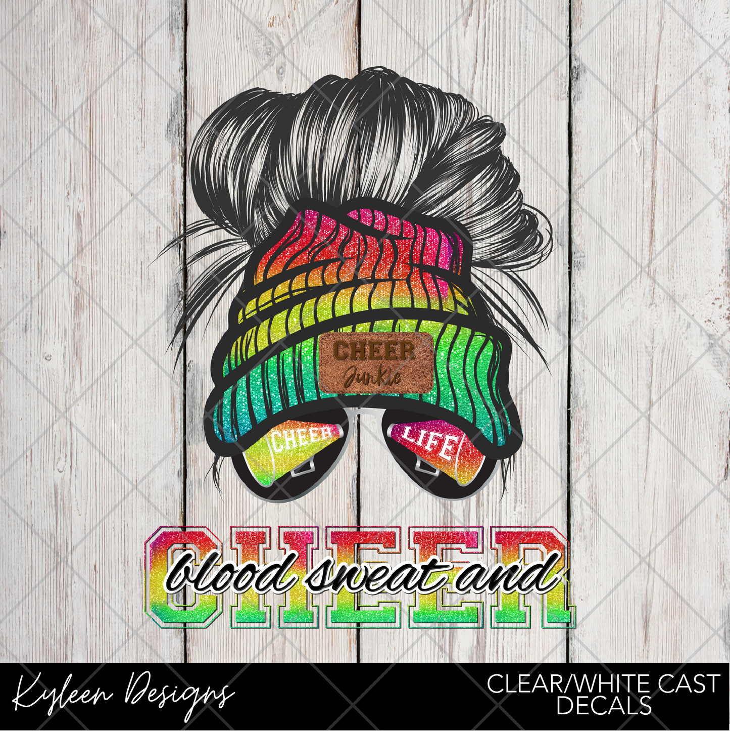 DreamCast™ Clear or White Cast- Cheer Tie dye Messy bun