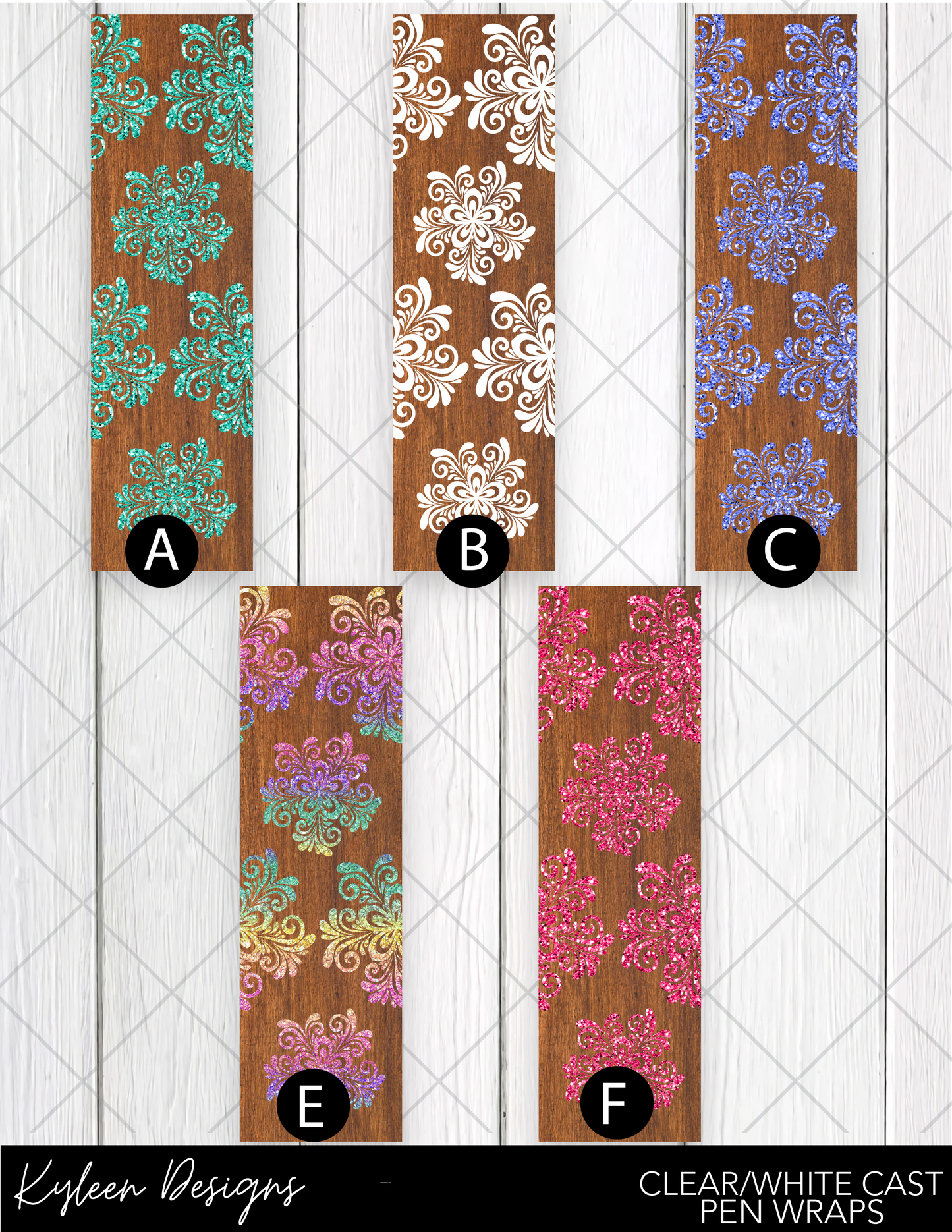 DreamCast™ White Cast Vinyl-Wood grain floral