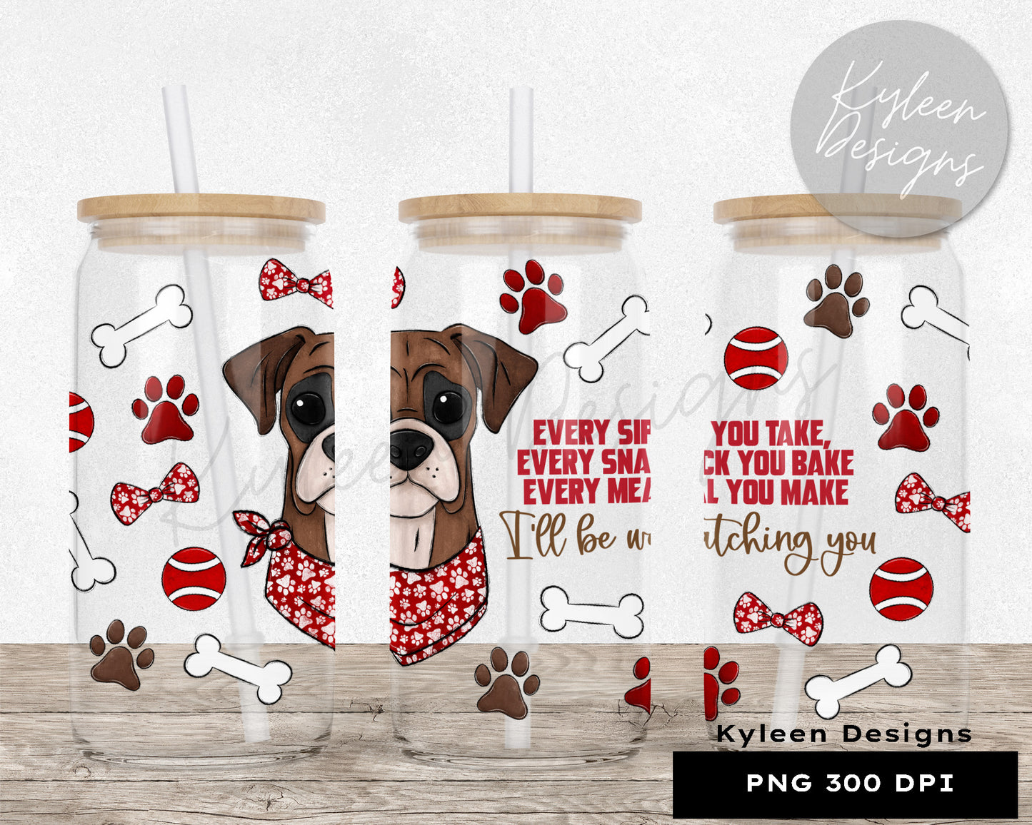 16 ounce dog mom Boxer PNG high res digital file beer-coffee glass