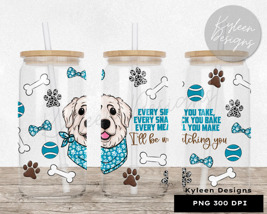 16 ounce dog mom Great Pyrenees PNG high res digital file beer-coffee glass