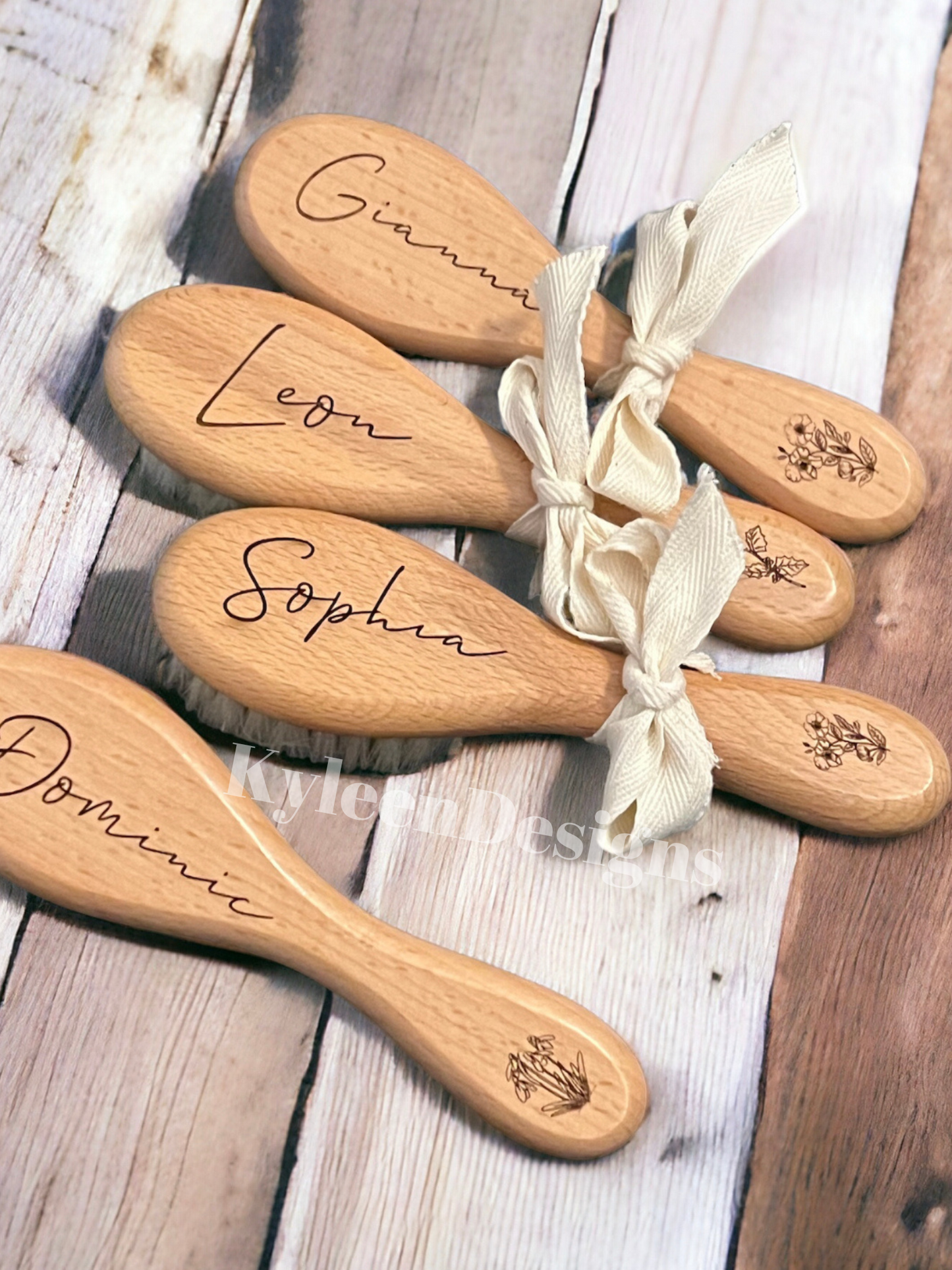 Baby brush- wooden engraved