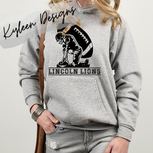 Lincoln Lions Football Sweatshirt- Hoodie