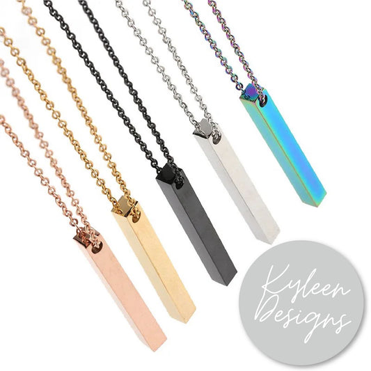 Engraved Custom Necklace- Bar