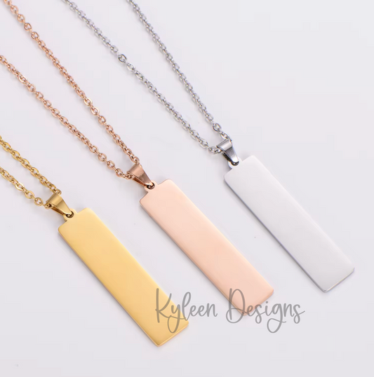 Long thick Bar Necklace