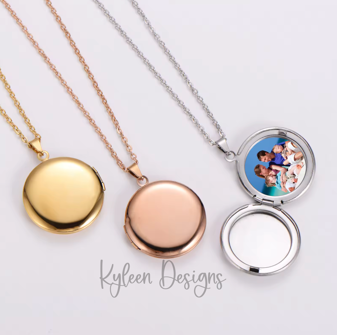 Engraved Round Locket Necklace