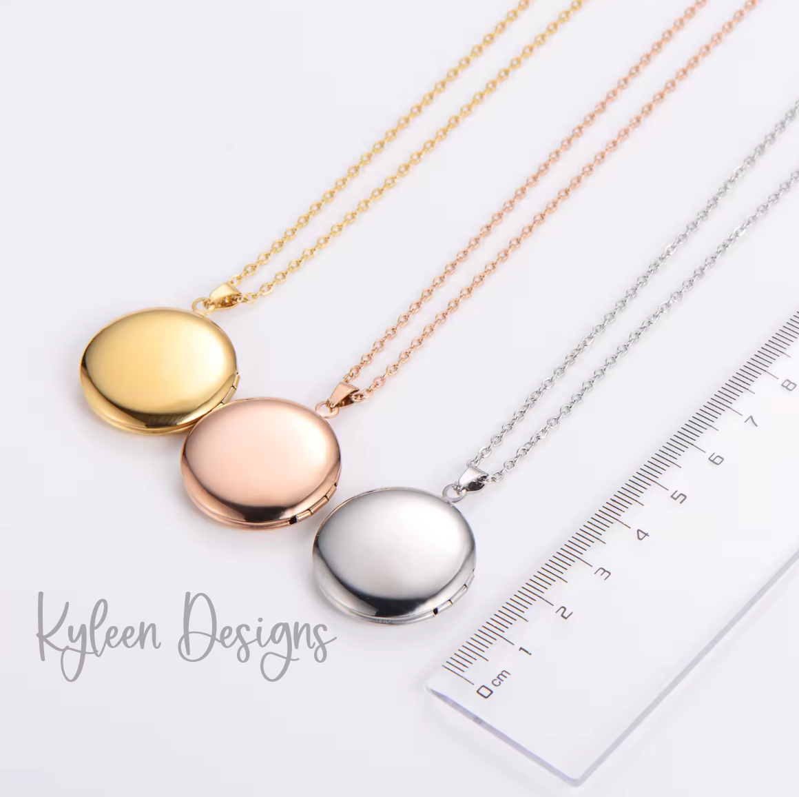 Engraved Round Locket Necklace