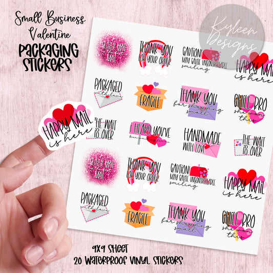Valentine Small Business Packaging Stickers