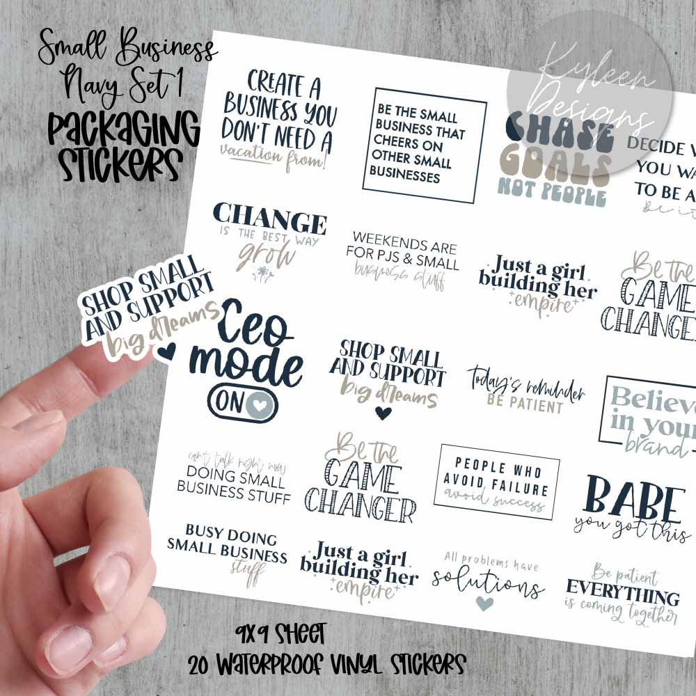 Navy set 1 Small Business Packaging Stickers