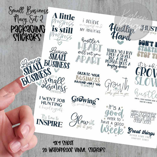 Navy set 2 Small Business Packaging Stickers