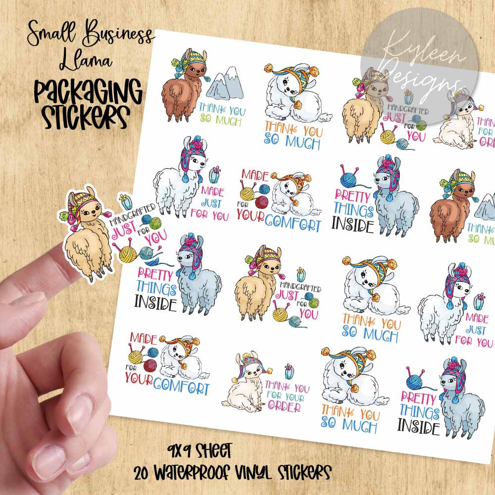 Llama Small Business Packaging Stickers