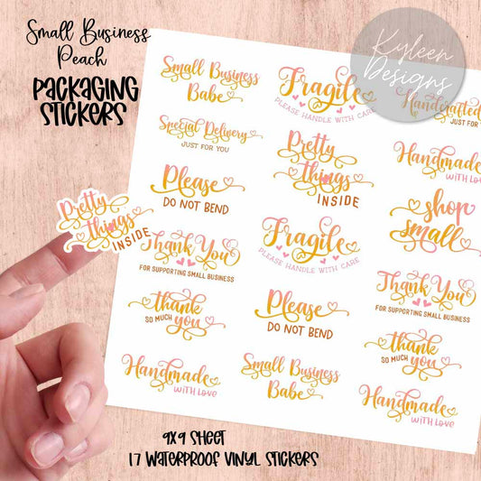 Peach Small Business Packaging Stickers