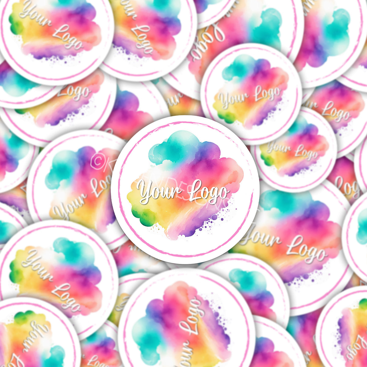 Round Color Sticker Logo Round Logo Vinyl Stickers – Kyleen Designs Studio & Shop