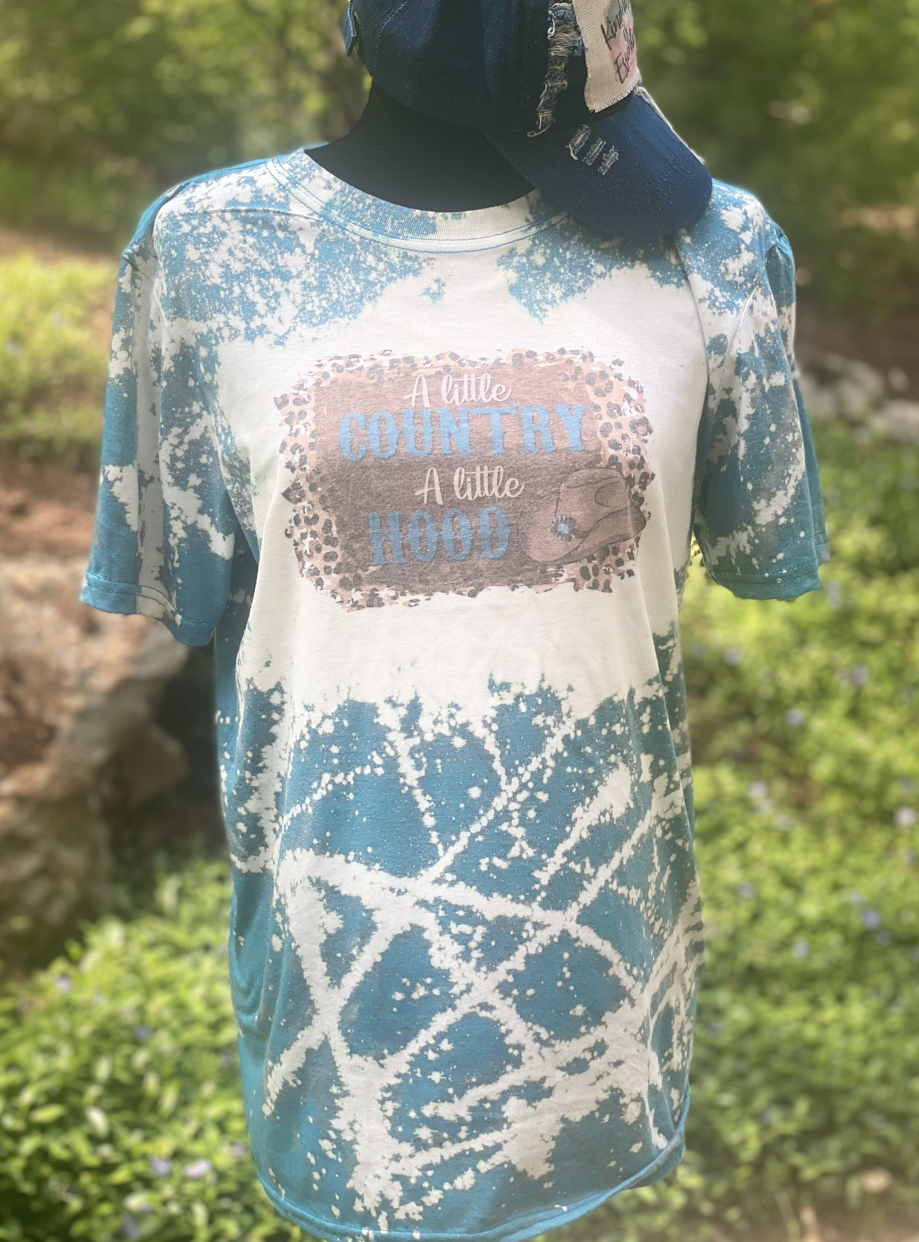 A little country a little hood bleached T-shirt