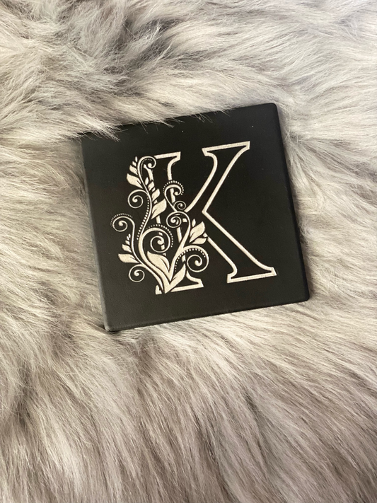 Personalized Engraved Black Ceramic Coaster