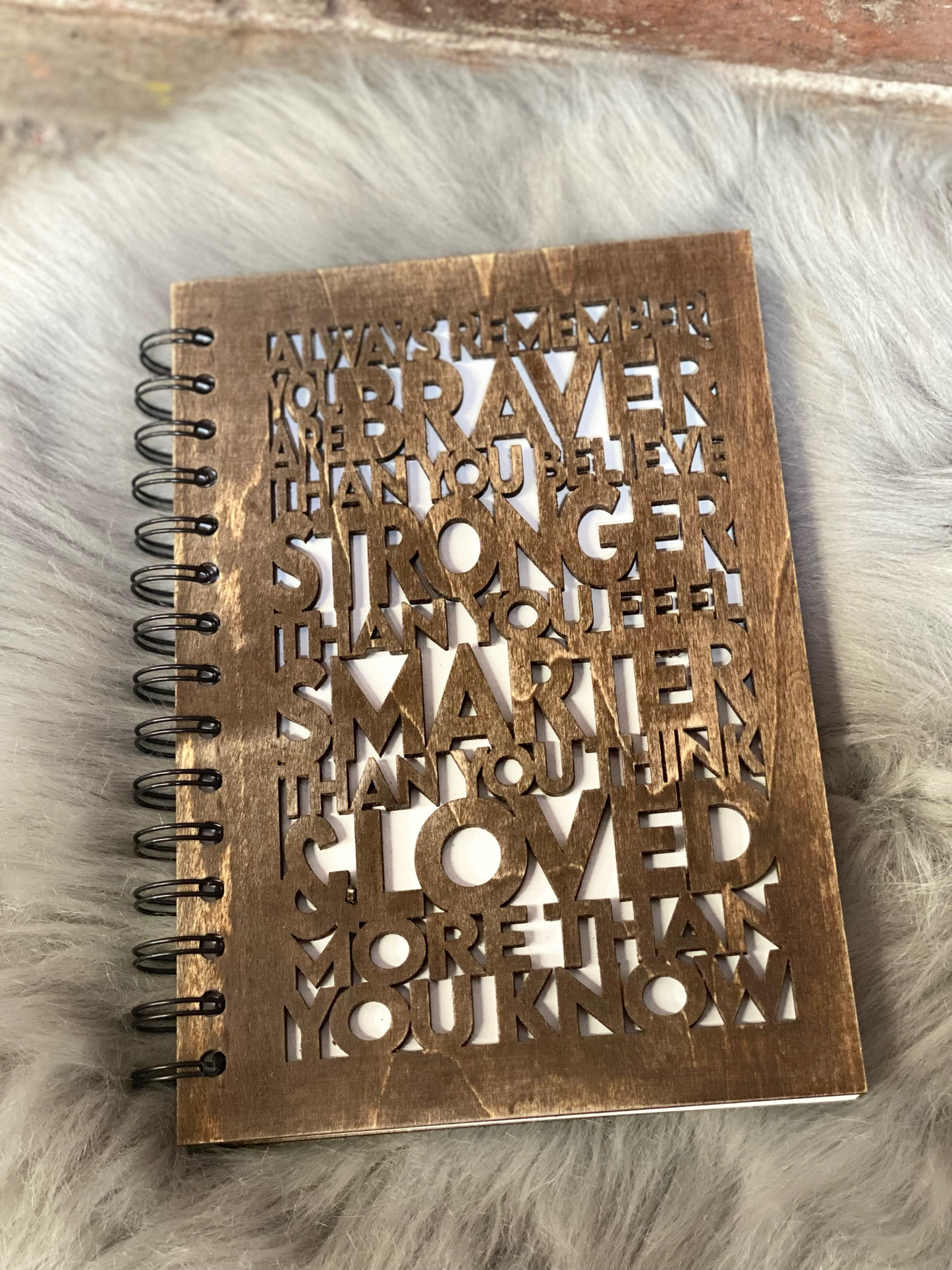 Distressed Wood Laser Cut Notebook