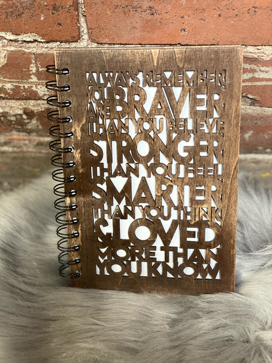 Distressed Wood Laser Cut Notebook