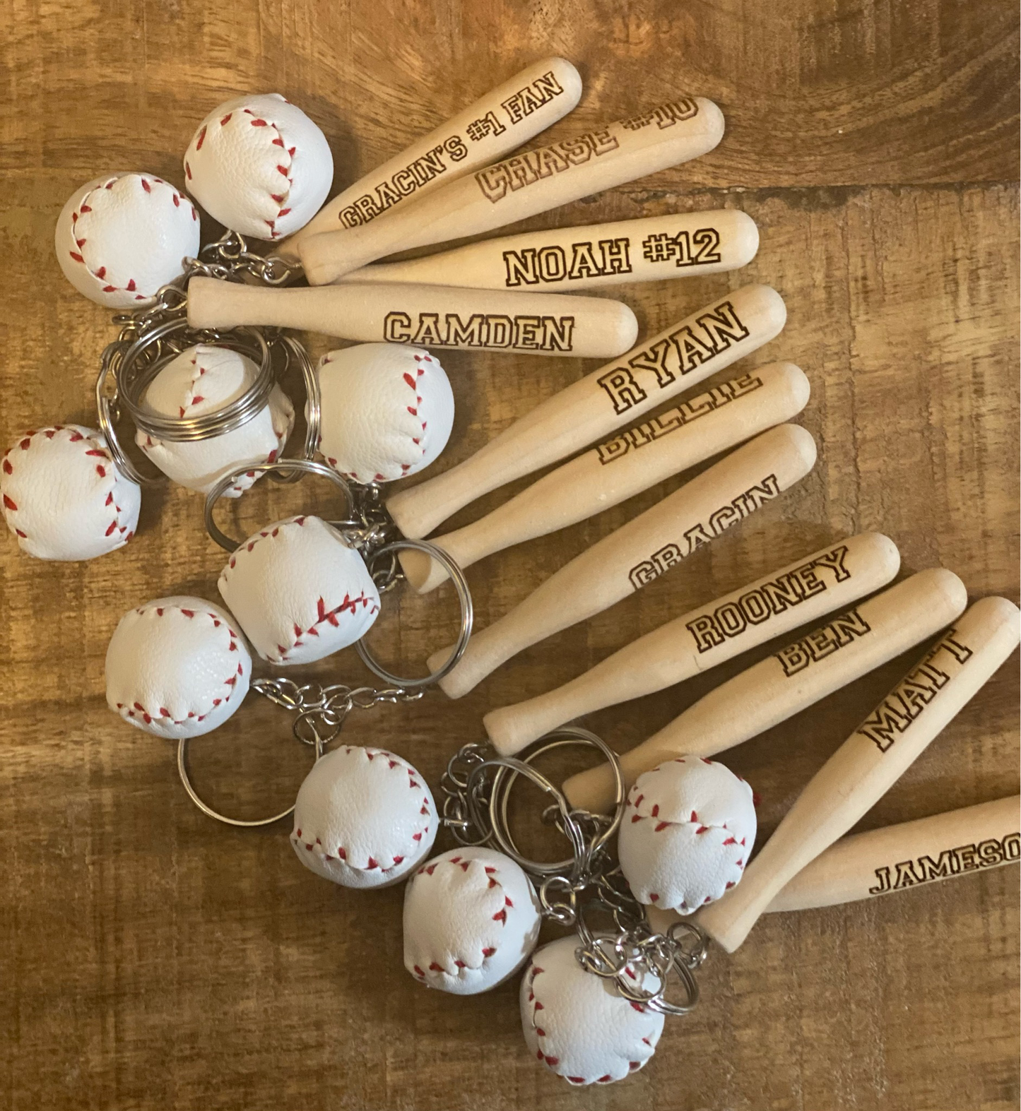 Engraved Baseball Keychain