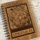 Distressed Wood Laser Cut Map Notebook
