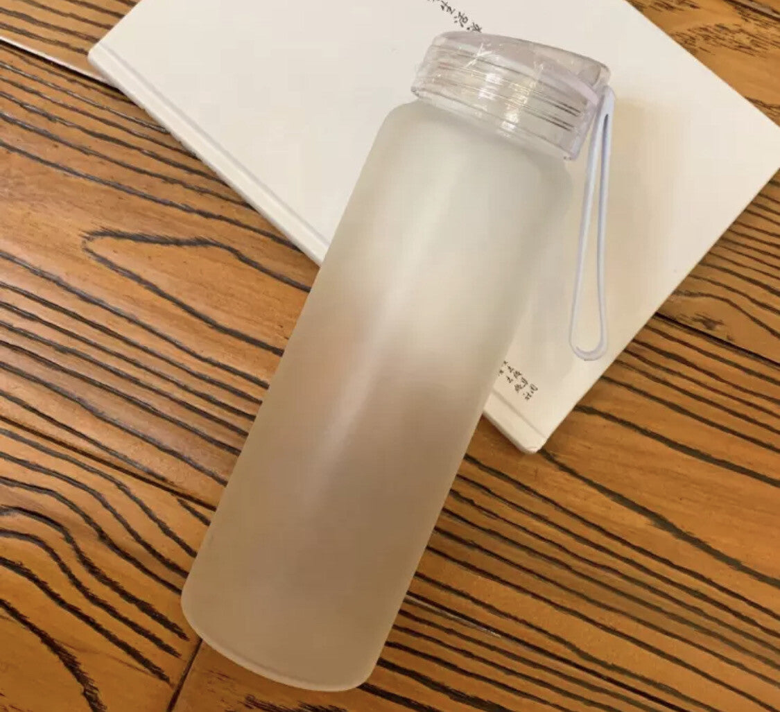 16 Ounce Frosted Glass Water Bottle