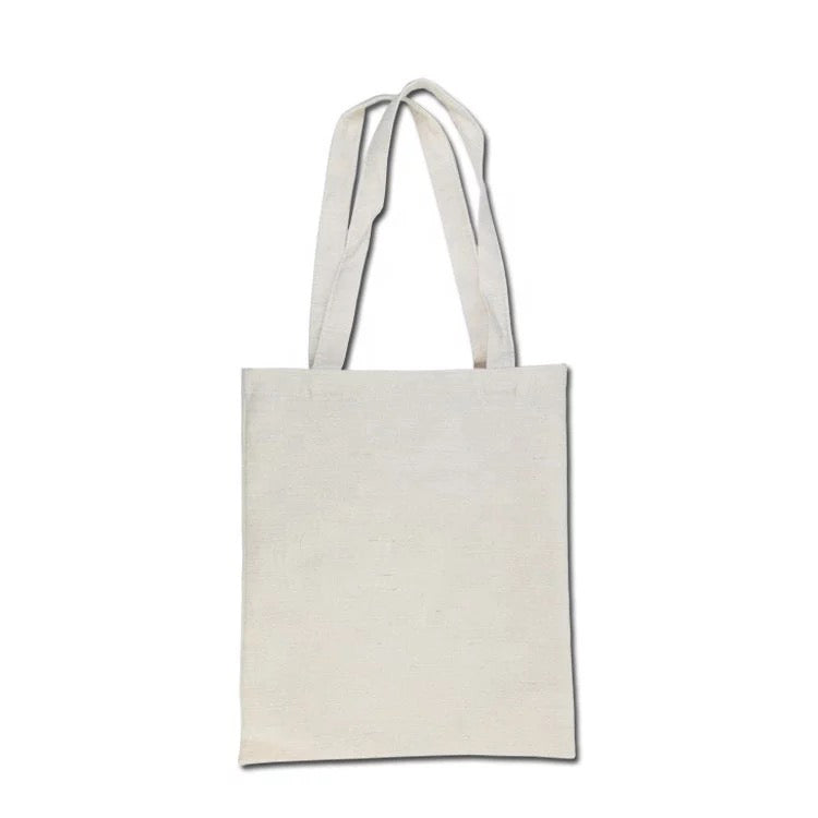 Canvas Faux Linen Tote bag- He sees you when you're drinking