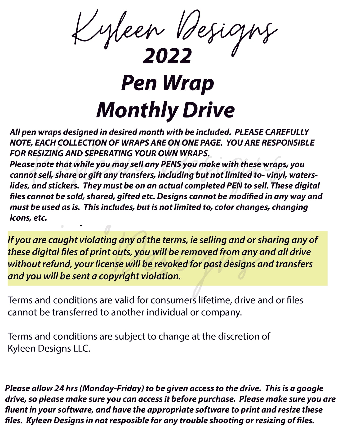 2022 MONTHLY PEN  WRAP DRIVE- January & February