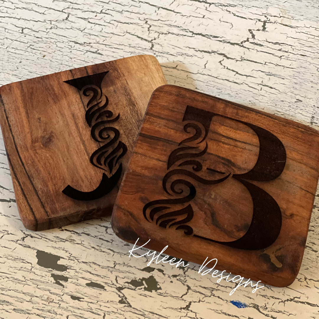 Engraved Acacia Wood Coasters