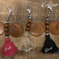 Engraved Wood Disc Keychain