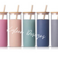 She Belongs Among The Wildflowers - 20 Ounce Engraved Glass Tumbler With Silicone Sleeve
