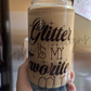 Custom made Clear 12 or 20 Ounce Glass Sublimation SNOW GLOBE tumbler with bamboo top