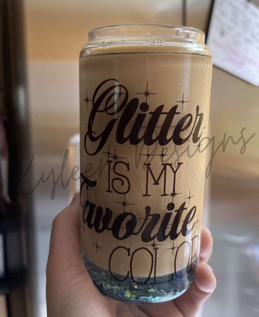 Custom made Clear 12 or 20 Ounce Glass Sublimation SNOW GLOBE tumbler with bamboo top