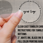 Care Labels for Tumblers