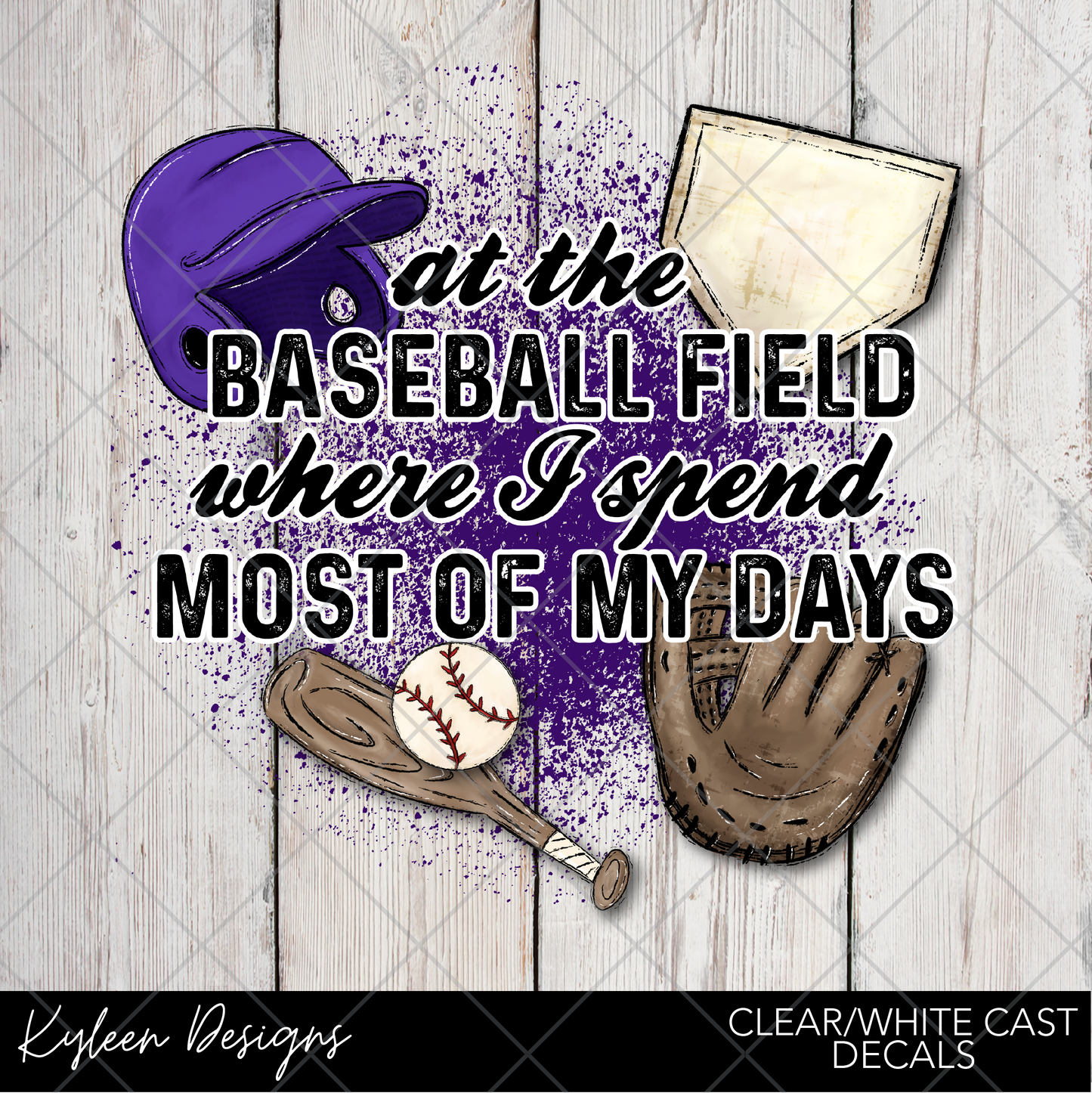 DreamCast™ Clear or White Cast Vinyl-At the baseball field Purple